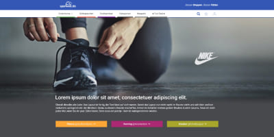 Marken-Landingpage für Nike mit Fokus auf Influencer-Testimonials, Produktpräsentationen und exklusiven Gutscheincodes.